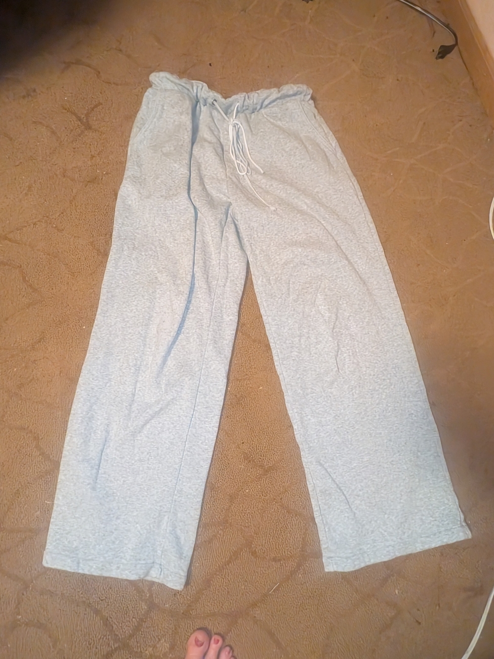 UGG Light Gray Drawstring  WIDE LEG Sweatpants MEDIUM M